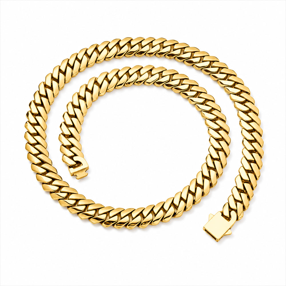 Cuban Link Chain 12Mm - ESKEEM: hoogglanzend, gepolijst roestvrijstalen ketting met