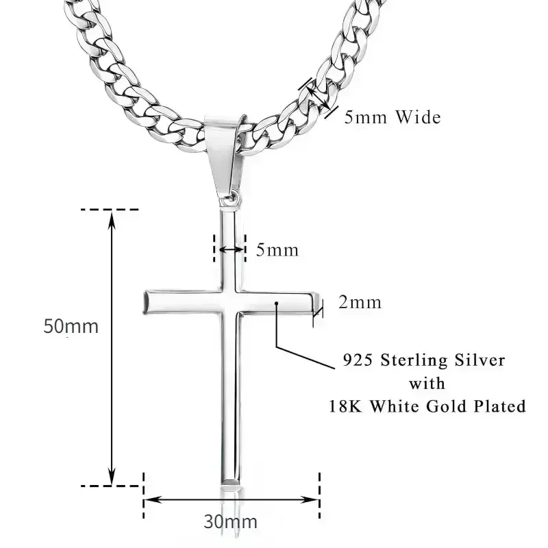 925 sterling zilveren kruisket - 925 Sterling Silver Chain Necklace Men recensie en prijs