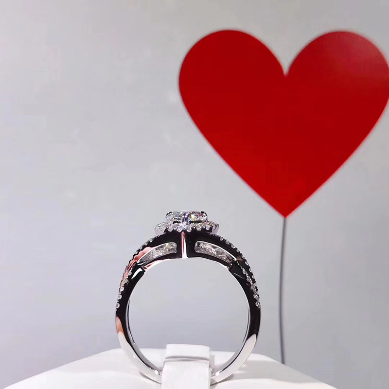 Aangepaste massief 14K witgoud - Moissanite Engagement Ring 1 Carat recensie en prijs