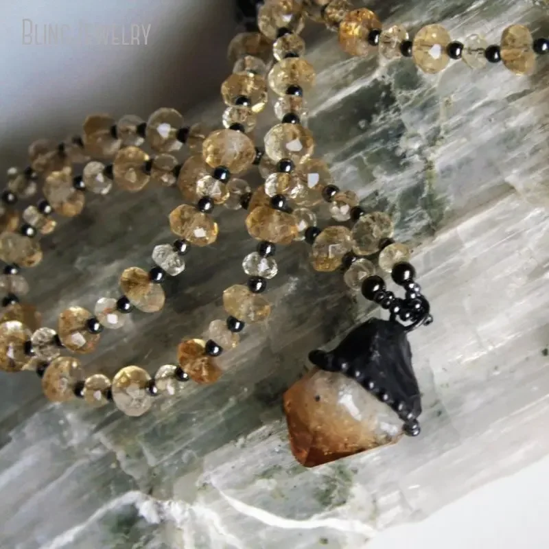 8 stuks rauwe citrien punt kra - Crystal Pendant Necklace Natural Stone recensie en prijs