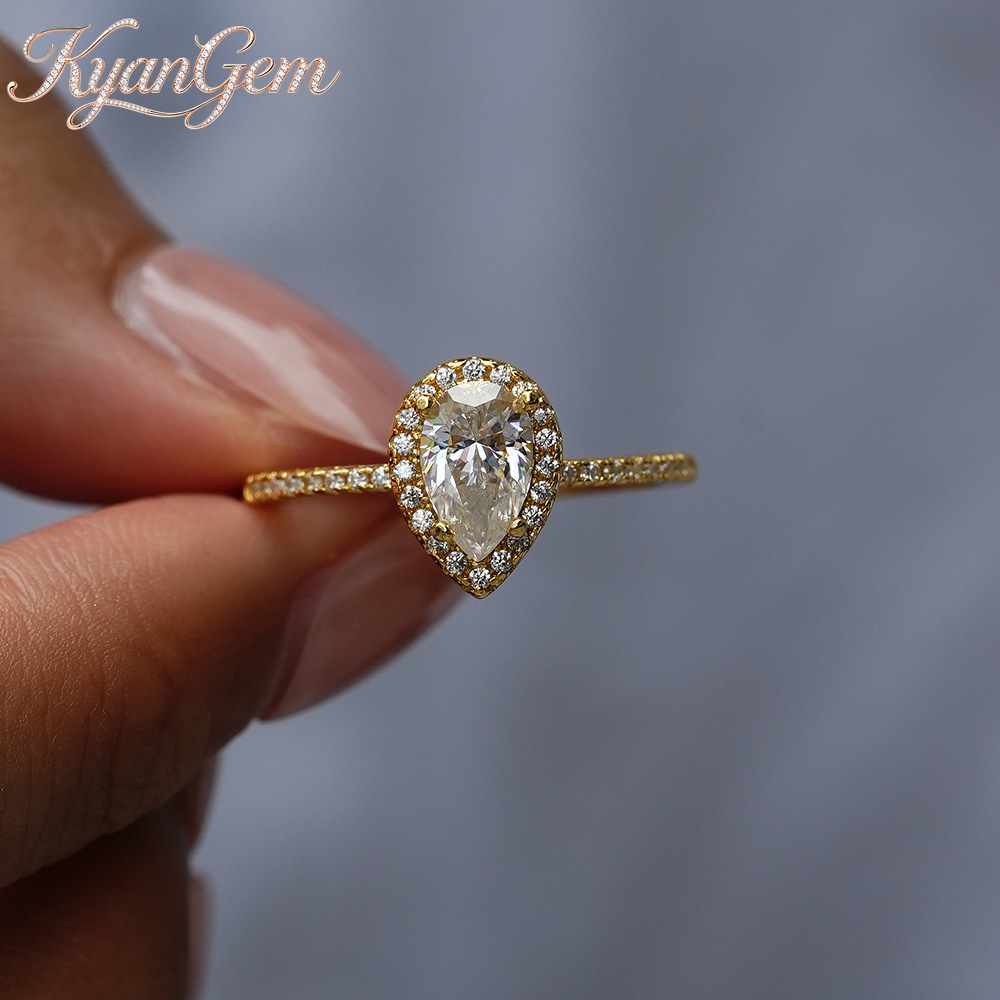 KyanGem Echte 18K Gouden Moiss - Moissanite Engagement Ring 1 Carat recensie en prijs