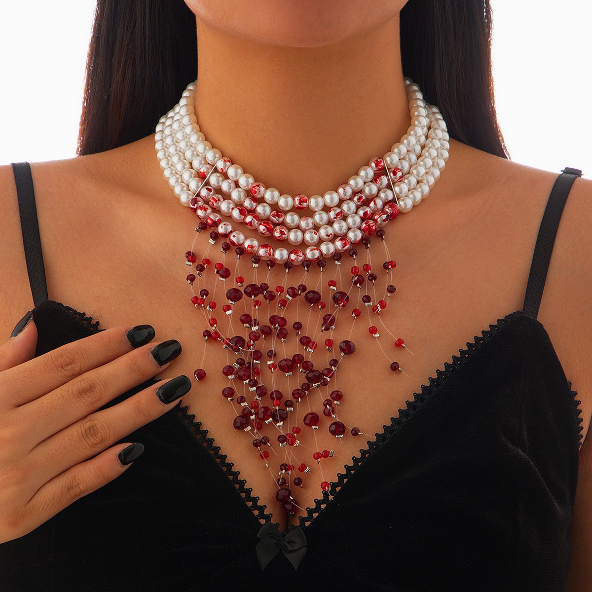 Gotische Bloeddruppel Imitatie - Pearl Choker Necklace Vintage recensie en prijs