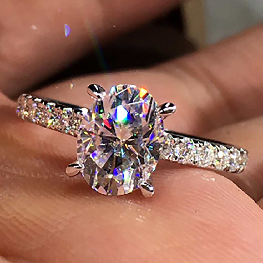 Op maat gemaakte solide 10K wi - Moissanite Engagement Ring 1 Carat recensie en prijs