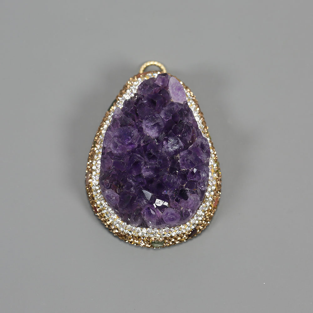 Natuurlijke Paarse Amethist Qu - Crystal Pendant Necklace Natural Stone recensie en prijs