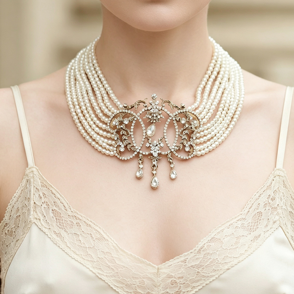 Vintage multi-strengs parelket - Pearl Choker Necklace Vintage recensie en prijs