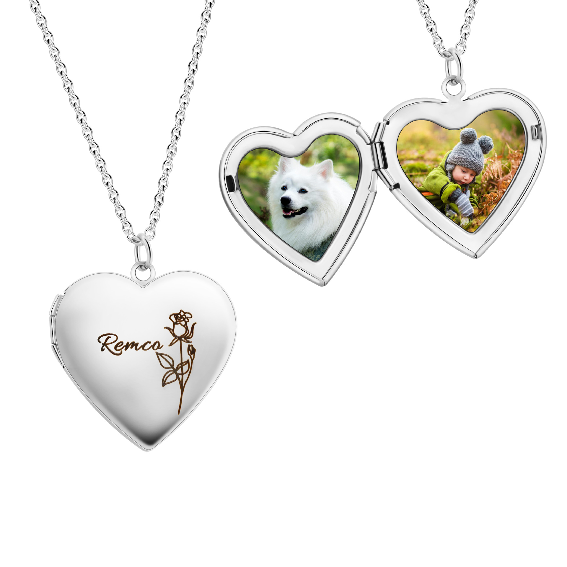 Zilver Kleur Liefde Hart Fotol - Heart Locket Necklace Photo recensie en prijs