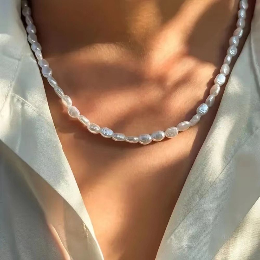 Eenvoudige imitatieparel choke - Pearl Choker Necklace Vintage recensie en prijs