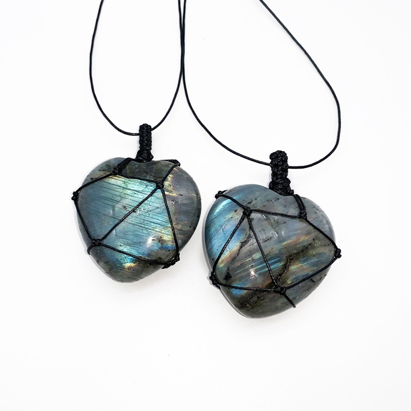 Handgeweven Labradoriet Maanst - Crystal Pendant Necklace Natural Stone recensie en prijs