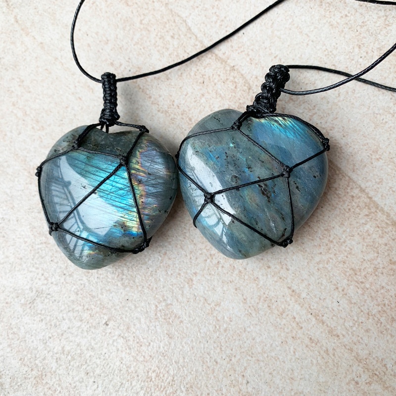 Handgeweven Labradoriet Maanst - Crystal Pendant Necklace Natural Stone recensie en prijs