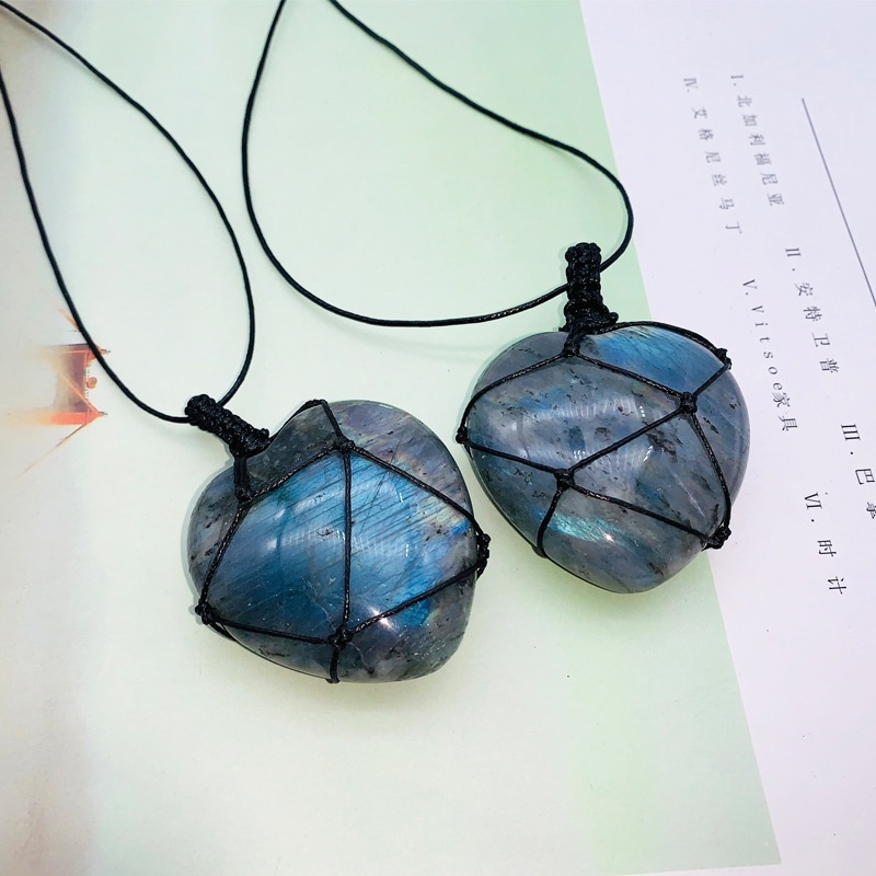 Handgeweven Labradoriet Maanst - Crystal Pendant Necklace Natural Stone recensie en prijs
