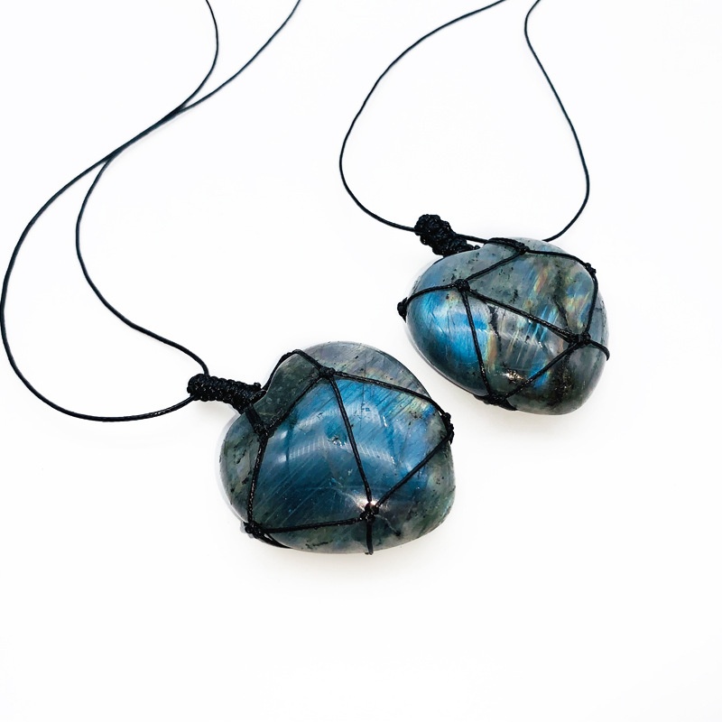 Handgeweven Labradoriet Maanst - Crystal Pendant Necklace Natural Stone recensie en prijs