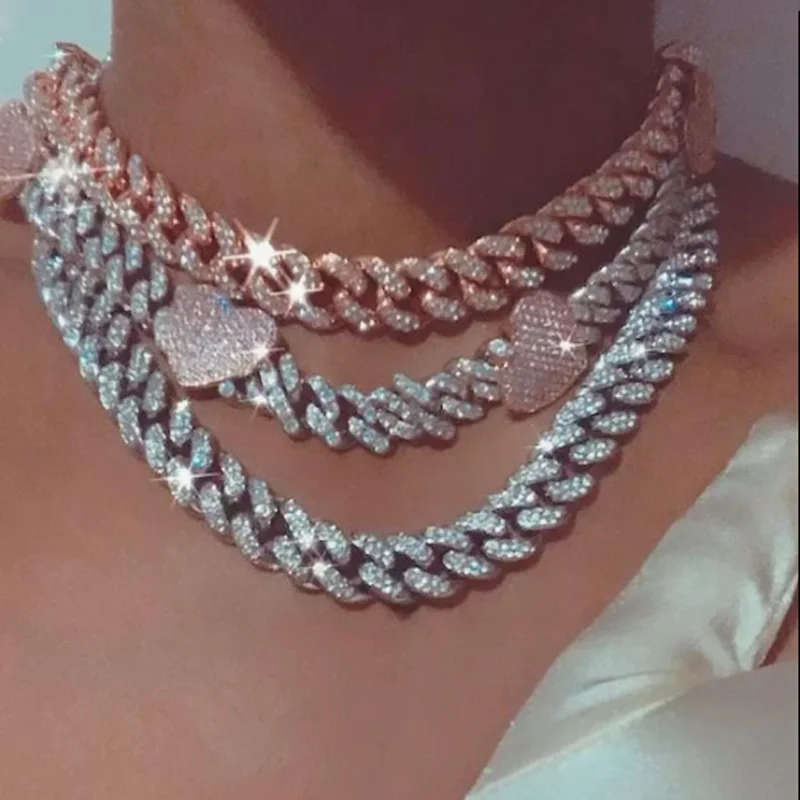 Nieuwe 12Mm Breedte Roze Hart  - Cuban Link Chain 12Mm recensie en prijs